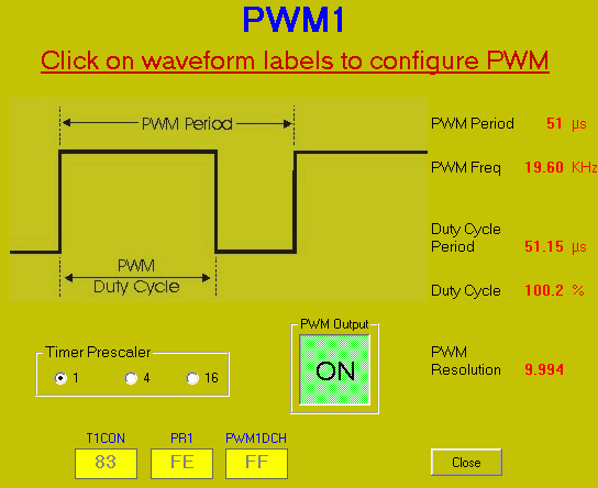 PWM 1 screen