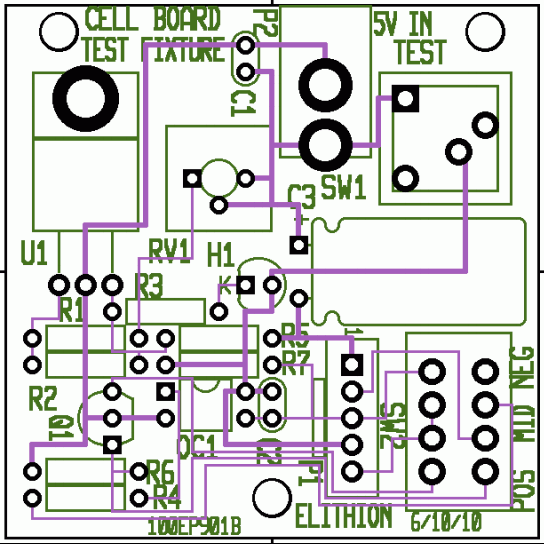 Cell Board test fixture board PCB layout