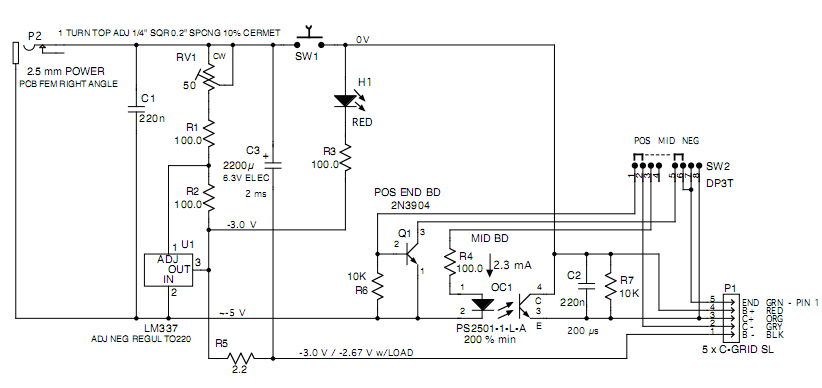 Cell Board test fixture board schematic