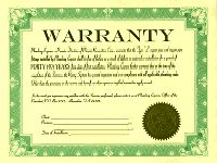 Warranty document