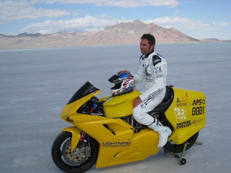 Aaron Frank on Lightning Motors e-bike