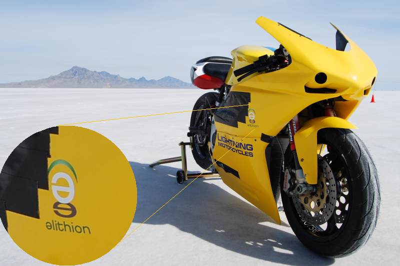 Elithion logo on Lightning Motors e-bike