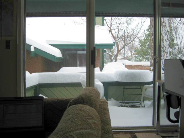 Snow outside the office